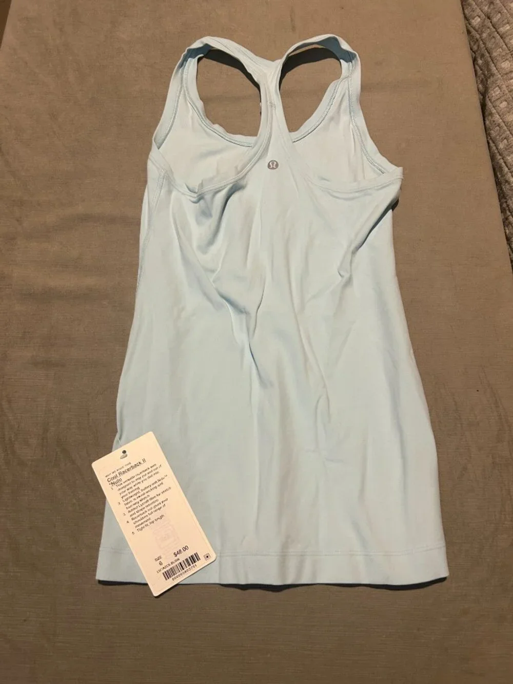 NWT Lululemon Cool Racerback Tank Top II Nulu Size 6 Bleached Icy Blue